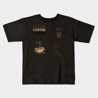 Coffee Variety Sticker Pack Kids T-Shirt